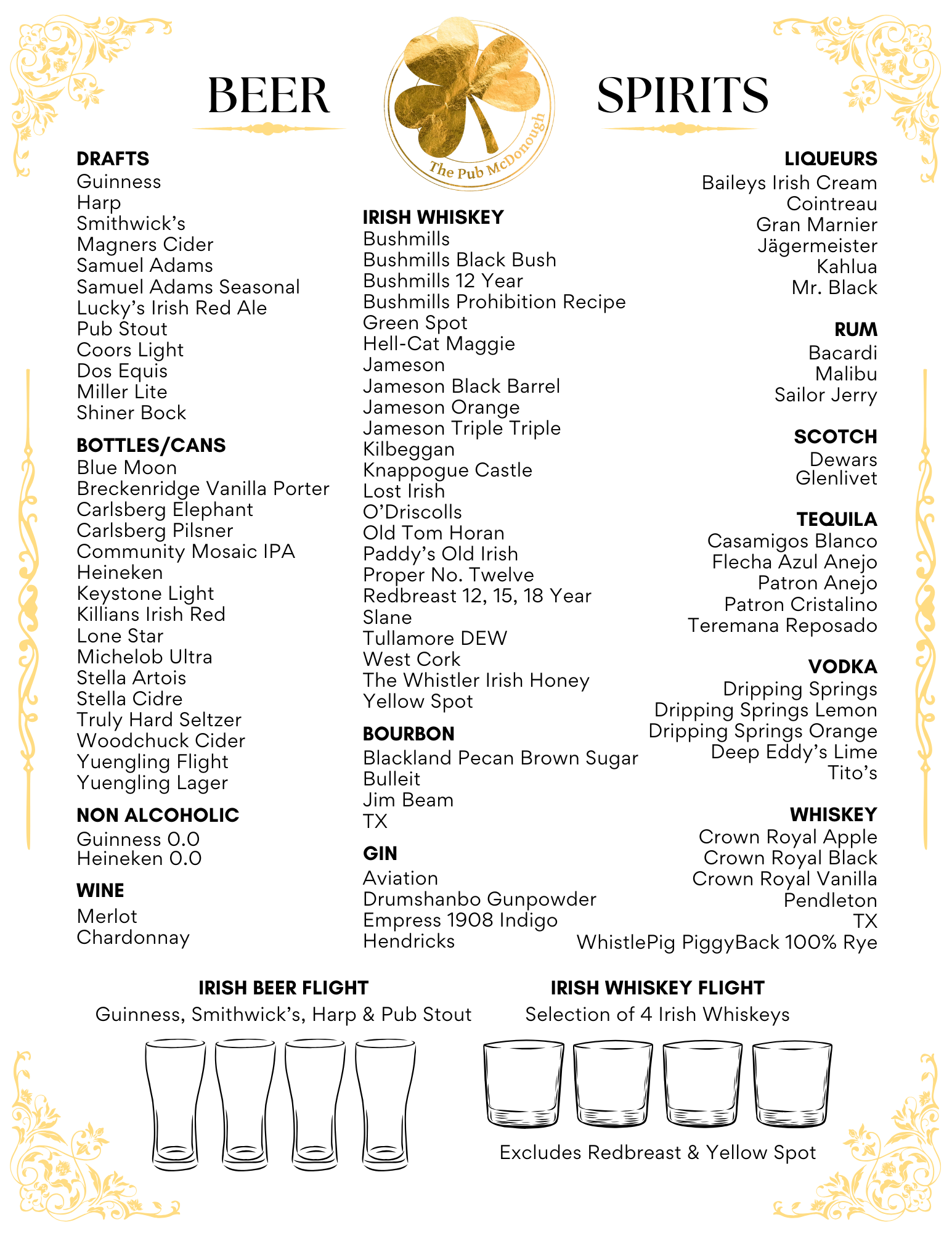 Updated Beer Menu