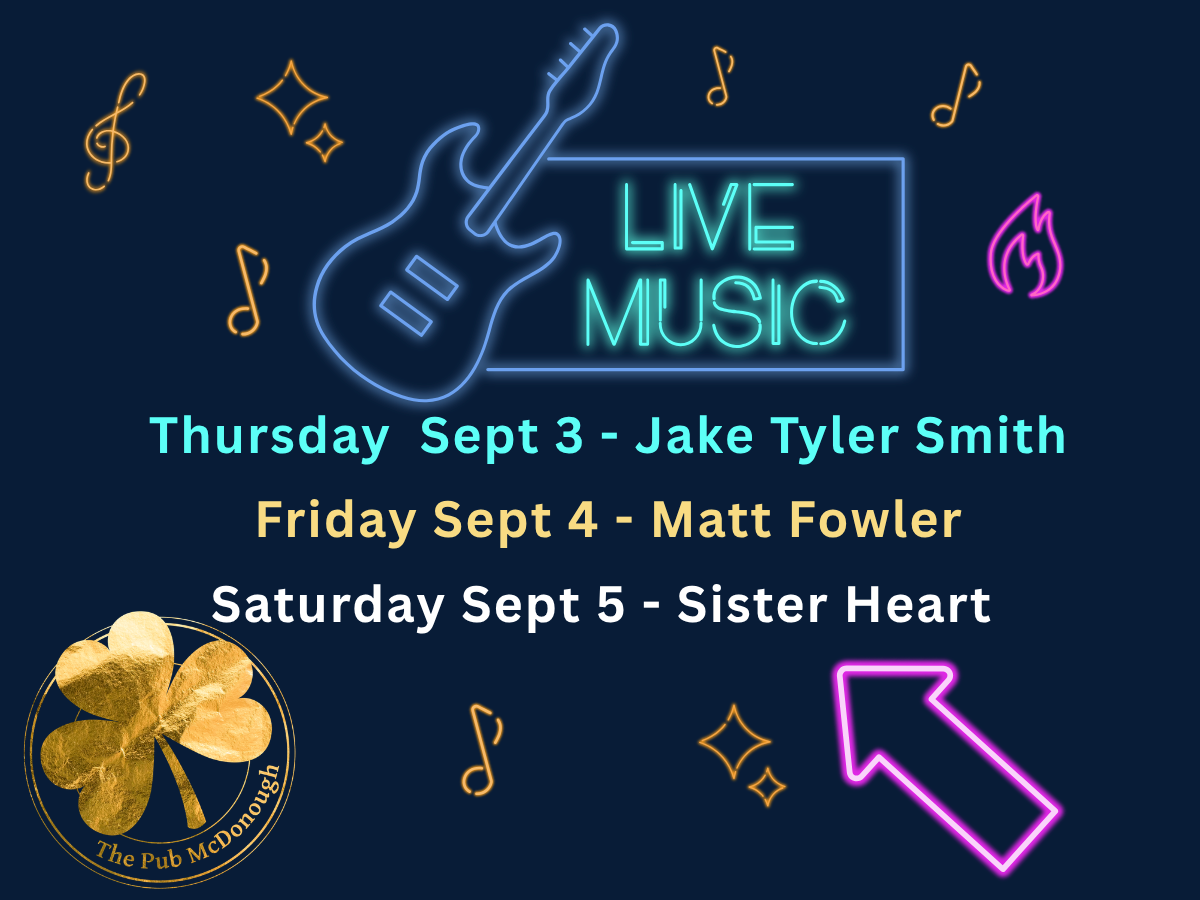 image of the august live music lineup, also available on our events page. 